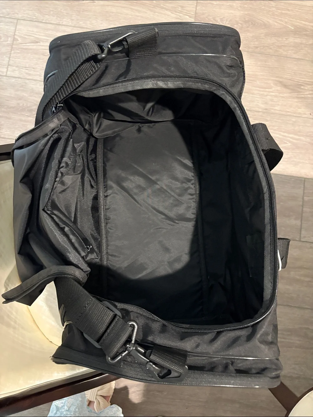 adidas Santiago Large Black Duffel Bag with White Logo 19.5”X11”X11” New